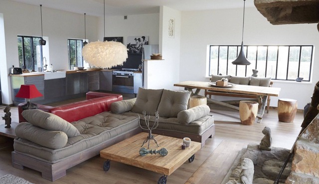 Norman farmhouse with a Balinese touch.