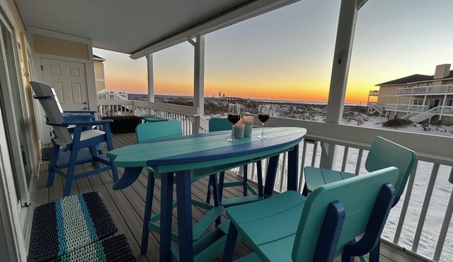 nUpdated beachfront condo - Hear the waves from your room. Beach chair service!