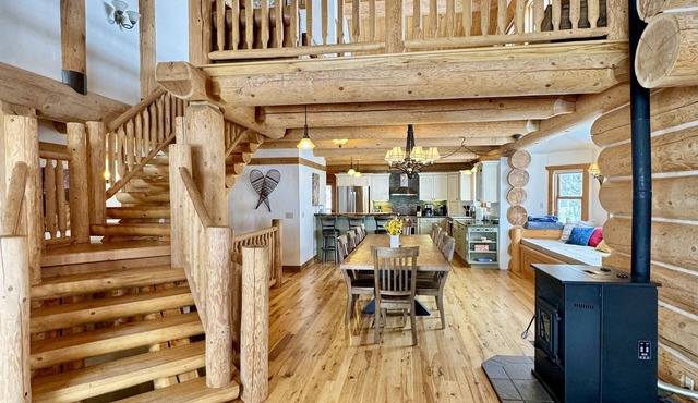 nWelcome to this stunning, Swedish coped log home just outside Clark Colorado.