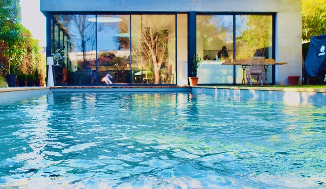 Oasis of greenery and tranquility with swimming pool and sauna
