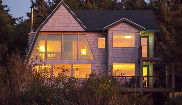 Ocean and lake view home with private hot tub and beach access