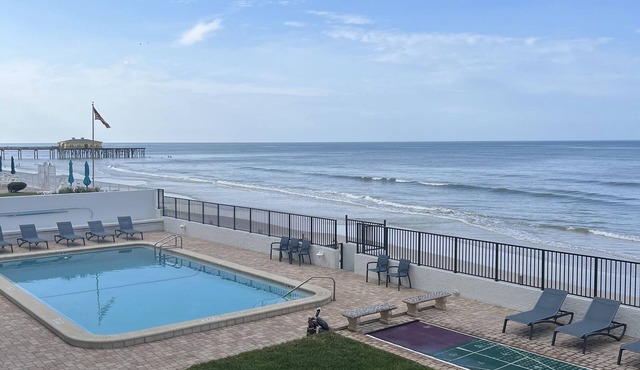 Ocean Front Daytona Beach Shores Condo with heated pool and open beach access!