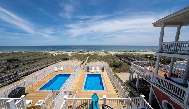 Ocean Oasis at Kure Beach, Oceanfront, Private Heated Pool