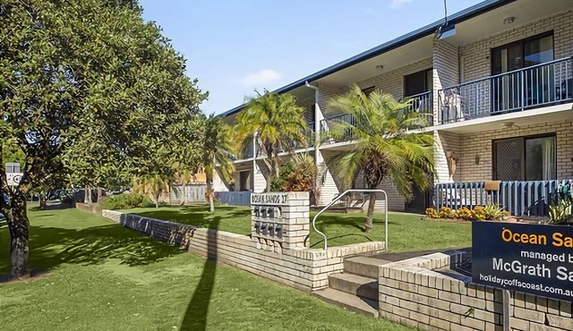 Ocean Sands 5 is a fully furnished two bedroom unit located on the first floor, next to the beach.