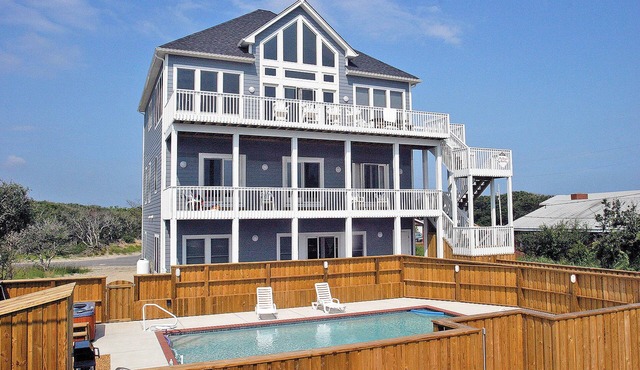 Ocean-view home with central AC, pool, & hot tub