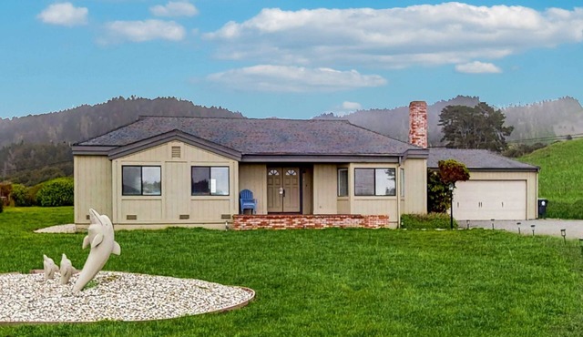 Ocean-View Manor with Large Yard, Walk to Beach