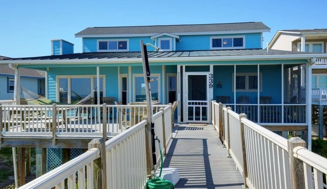 Oceanfront 4-bedroom home at Holden Beach, perfect for fun and relaxation.