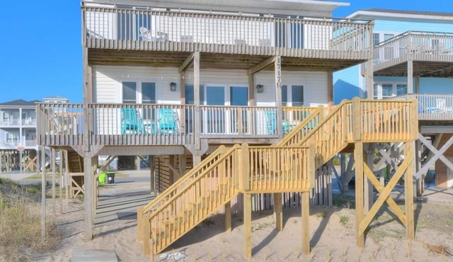Oceanfront bliss awaits at Stay Salty, Oak Island—sleeps 12, perfect for families!