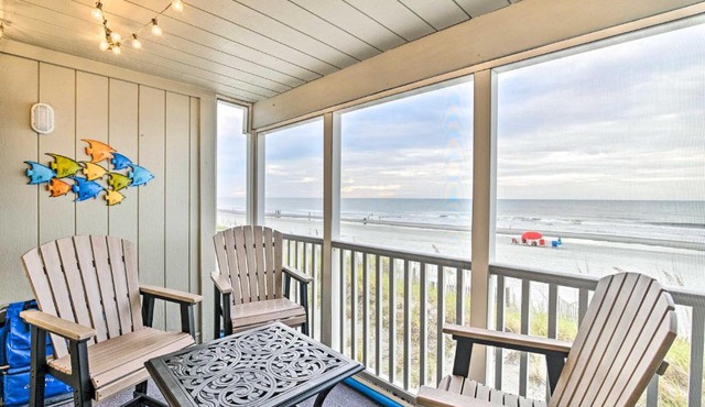 Oceanfront Condo w/Furnished Deck & Views!