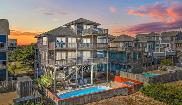 Oceanfront Dog Friendly Home in Salvo with Private Pool, Hot Tub, and Game Room