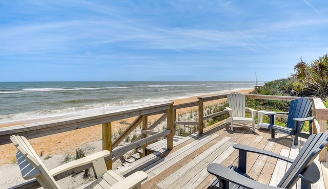 Oceanfront Flagler Beach Home w/Decks & Gas Grill