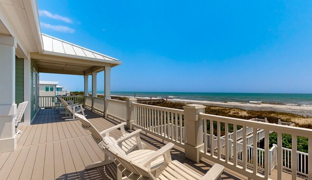 Oceanfront home with direct beach access and movie room