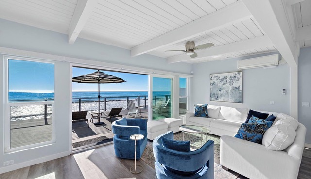 Oceanfront Retreat: 2BR Home with Private Beach Access, Firepit nSTR24-0040