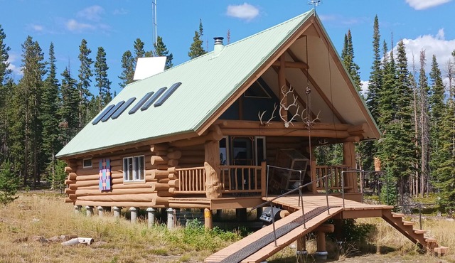 Off the grid cabin on private land surrounded by national forest.