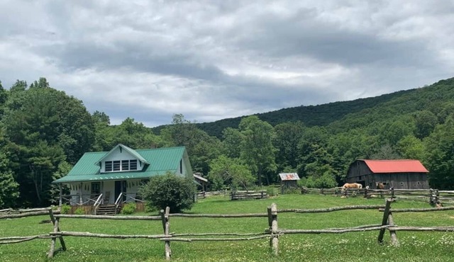 Off-the-Grid Historic 1930 Farmhouse Adventure on Working Horse Farm with Sauna
