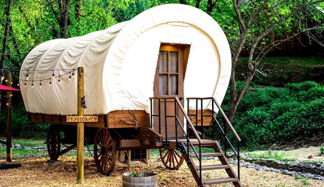 Ohio Glamping Destination in this Covered Wagon in Arcanum