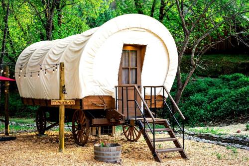 Ohio Glamping Destination in this Covered Wagon in Arcanum