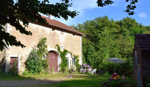 Old farm (1863) on the edge of the forest, calm and nature