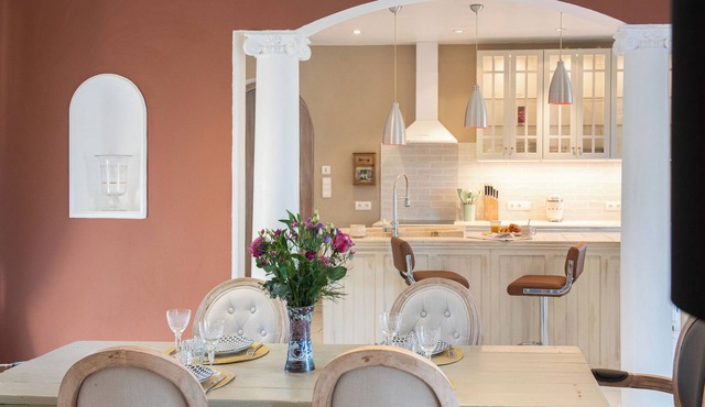 Old forge with enclosed garden.