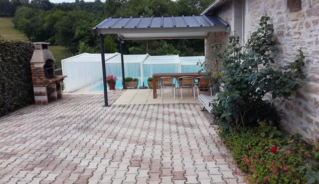 Old renovated barn with covered pool