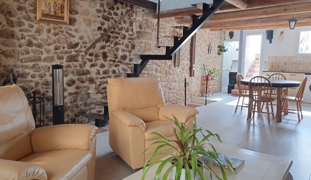 Old restored village house with terrace