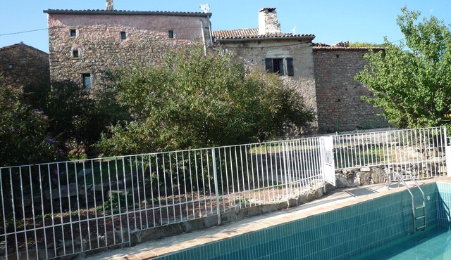 Old stone Cévennol Mas isolated in the forest