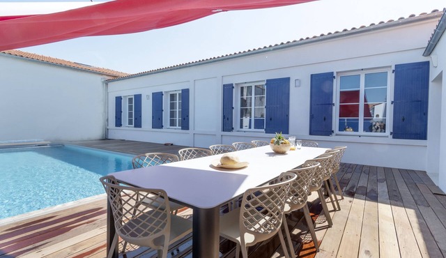 Old village school with swimming pool