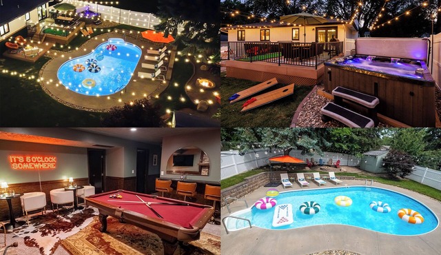 Omaha Oasis! Pool, Hot Tub, Mini Golf, Bar, Games