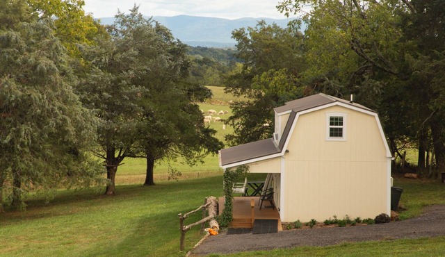 On farm cottage with mountain views.