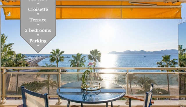 On La Croisette: new 2 bedrooms with sea view