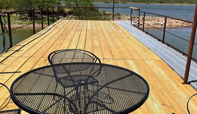 On Lake Fort Phantom Hill Lake with a dock out to the water!