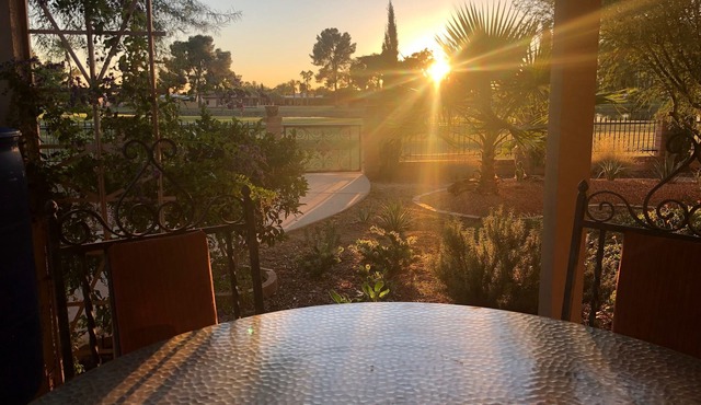 On the golf course-Watch the spectacular sun sets over the lake of the course