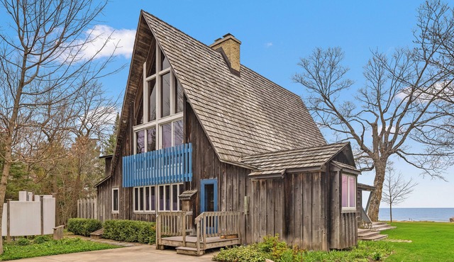 On The Rocks. Lake Michigan Beachfront Home.