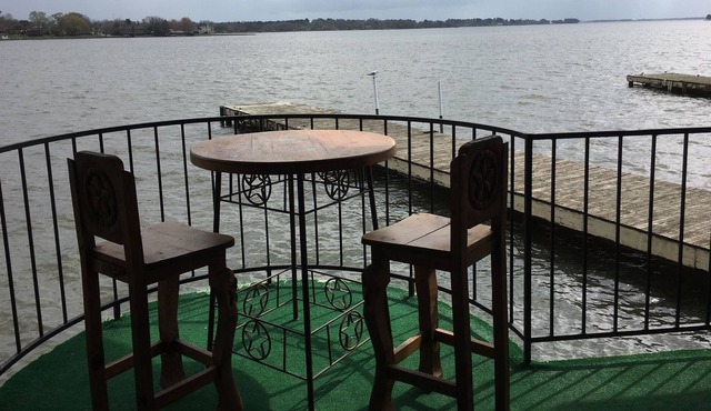 On the water just like being on a boat; but, you have a full bath and can BBQ!!