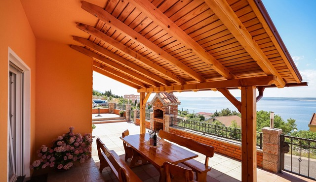 One bedroom apartment with terrace and sea view Kozjača, Paklenica (A-25456-b)