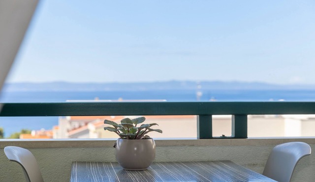 One bedroom apartment with balcony and sea view Makarska (A-6632-a)