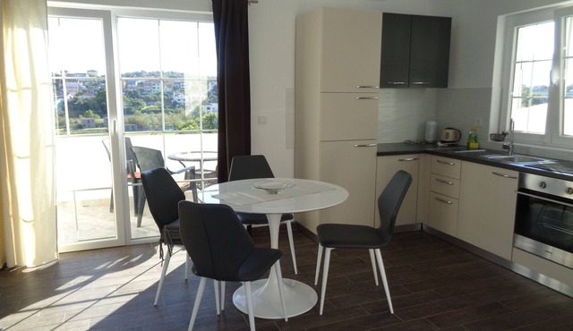 One bedroom apartment with terrace and sea view Lopar, Rab (A-17103-d)