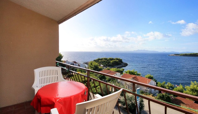One bedroom apartment with balcony and sea view Prižba, Korčula (A-9227-b)