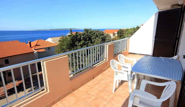 One bedroom apartment with terrace and sea view Mandre (Pag) (A-3557-a)