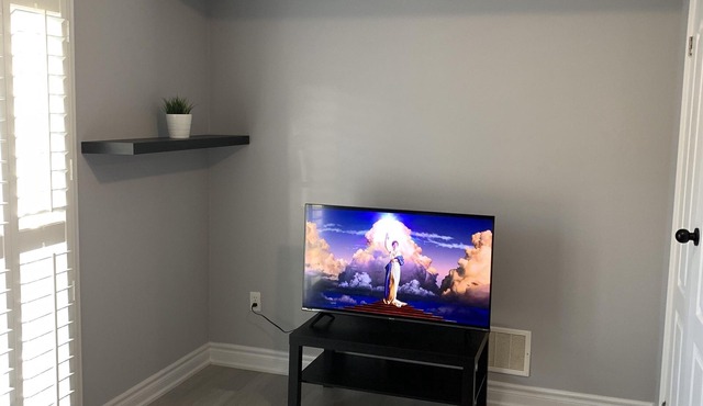 One bedroom ensuite toilet on main level & kitchen, living, bathroom lower level