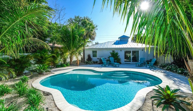 One block to beach! 3 bedroom home with pool and backyard oasis.