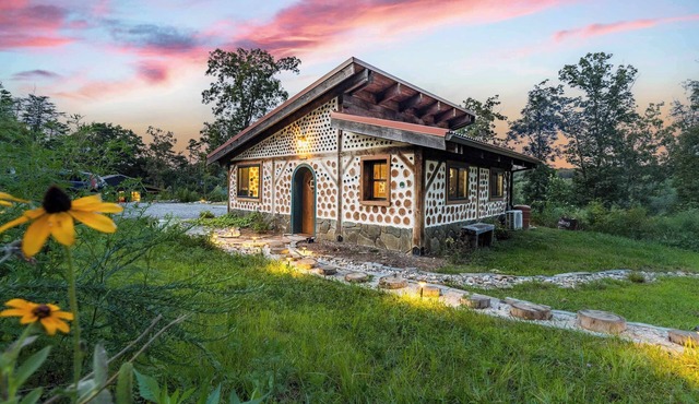 One-of-A-Kind: Handmade Glass Bottle & Cedar Cabin
