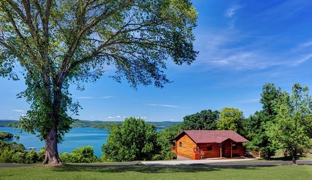 One Story Beaver Lake Cabin, Mountain Top lakeview with dock & SPECTACULAR VIEW!
