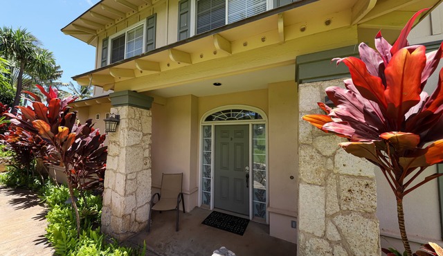 Open concept home with pool, hot tub, & beach access in a gated community