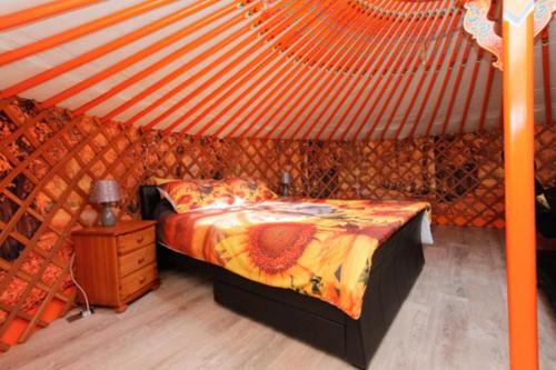 Orange Yurt with Hot Tub- Sleeps 3 Parking & Pets