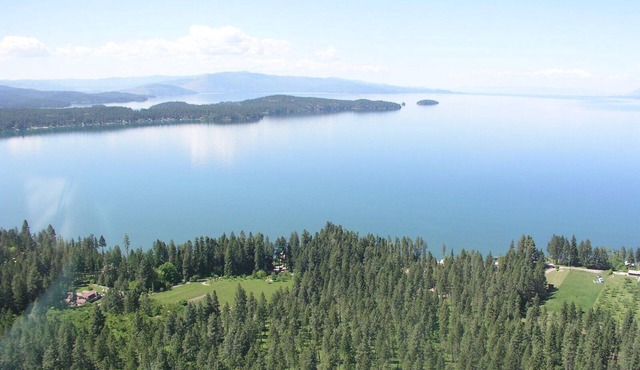 Orchards & old growth forest surround this Finley Point Home.