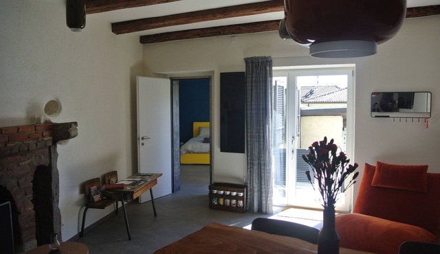 Our apartment, mix of old and design, is at the foot of Mount Lema