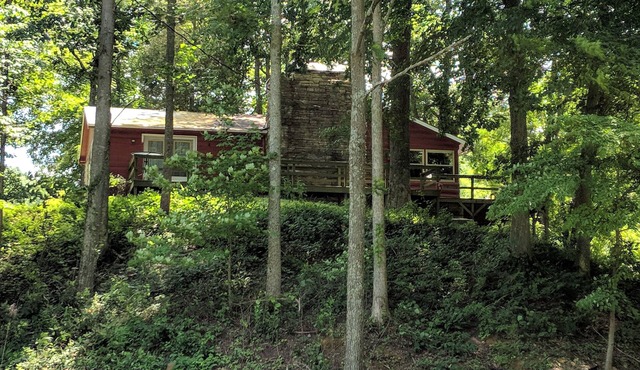 Our creekside cabin is nestled deep in the country on a secluded lane.