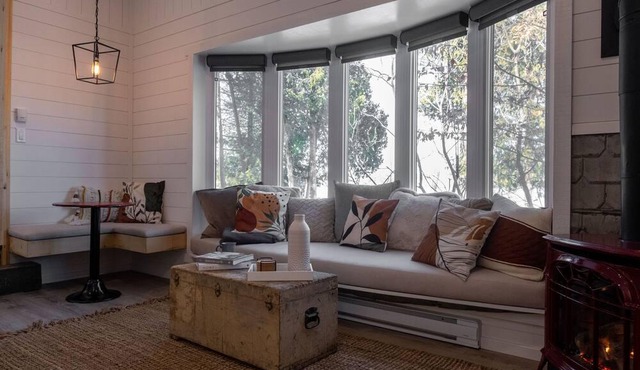 Our modern lakeside getaway with hot tub