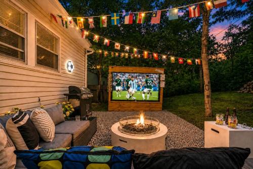 Outdoor Cinema Fire Pit Grill Board Games